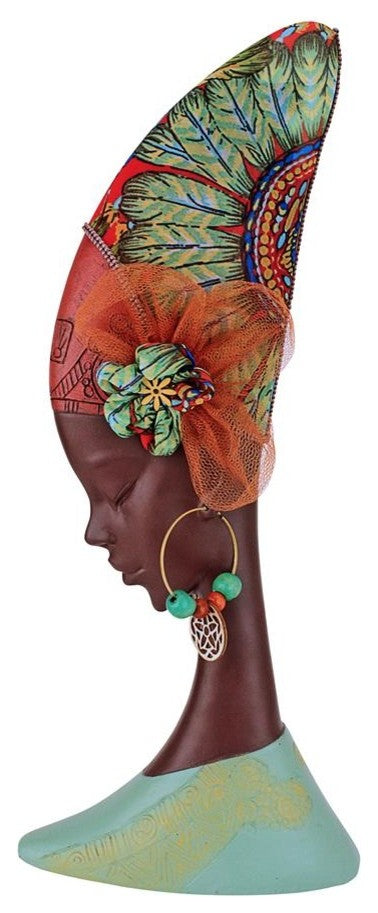 Turban African Gele Headdress Sculpture, African Statue