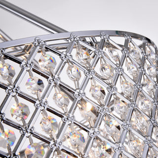 Marya 4-Light Chrome Beaded Drum Semi Flush Mount Chandelier Glam Lighting