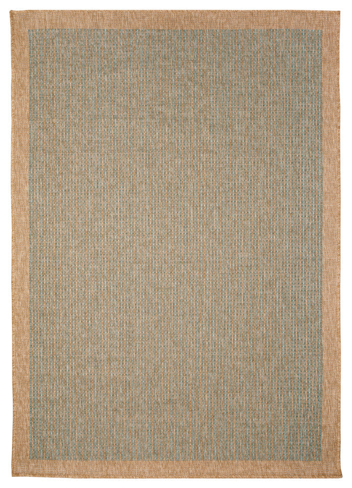 Sahara Texture Border Indoor/Outdoor Rug, Aruba, 1'11"x7'6"