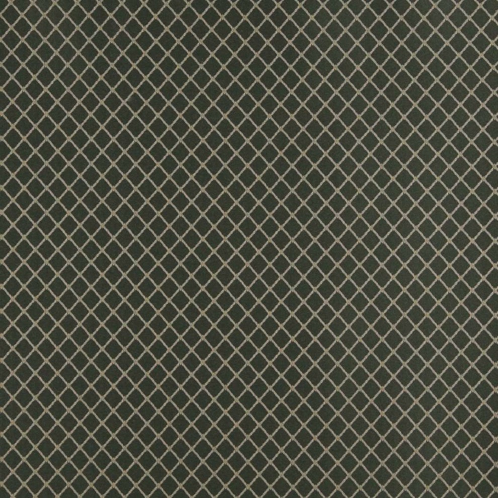 Dark Green And Beige Diamond Jacquard Woven Upholstery Fabric By The Yard