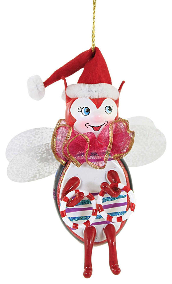De Carlini Juggler Ladybug Rings Glass Ornament Italian Insect Bug A52492