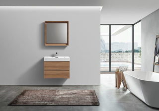 Bliss 30'' Wall Mount Modern bathroom Vanity, Honey Oak, 30''