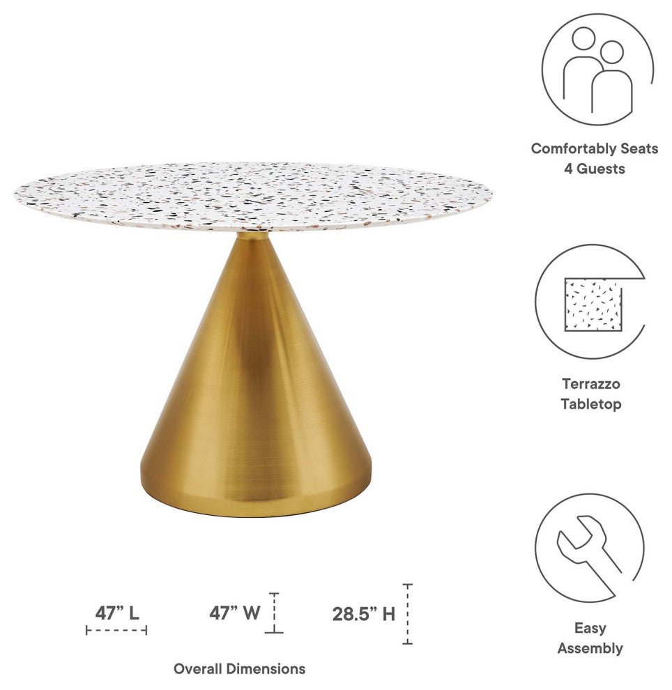 Tupelo 47" Round Terrazzo Dining Table