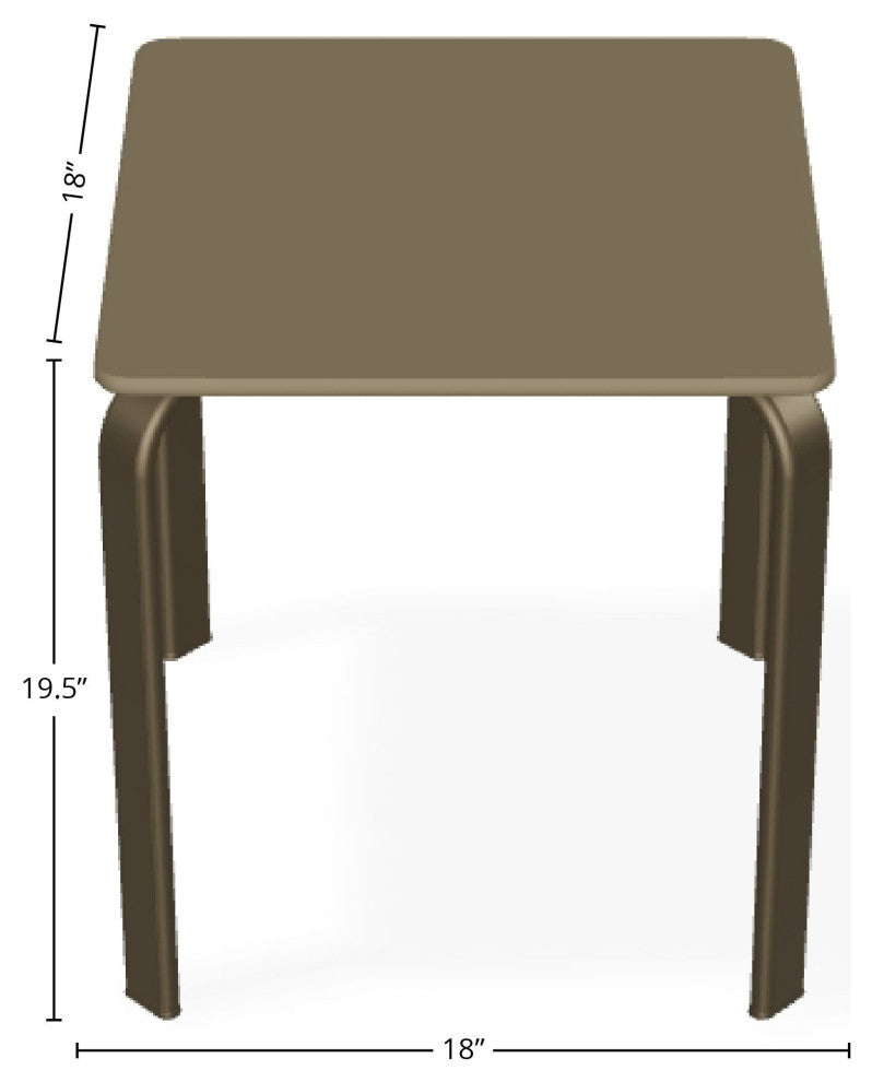 18" Square Marine Grade Outdoor End Table, Beachwood