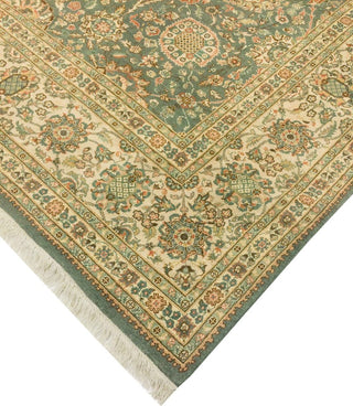 Peshawar Elfrida Green Hand-Knotted Rug, 10'2x14'3