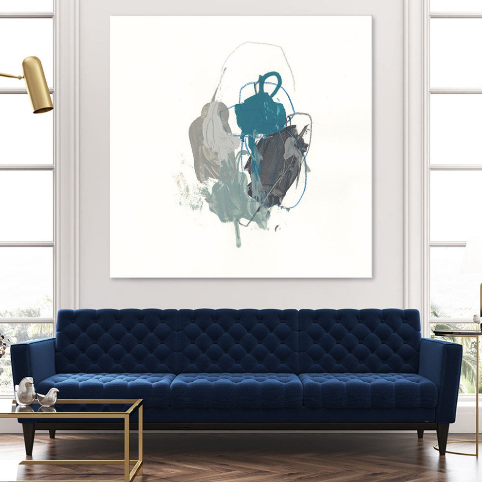 "Teal Gesture I" Fine Art Giant Canvas Print, 84"x84"