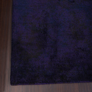 Hand Knotted Loom Silk Mix Area Rug Solid Purple