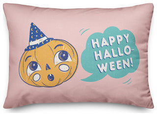 Retro Halloween Pumpkin 14x20 Throw Pillow