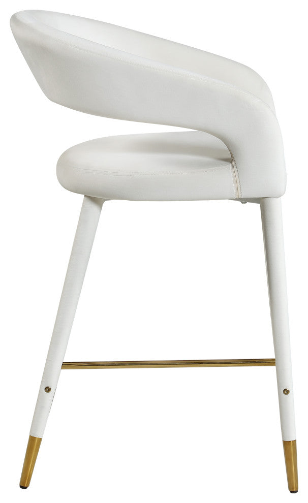 Destiny Counter Stool, Cream, Velvet