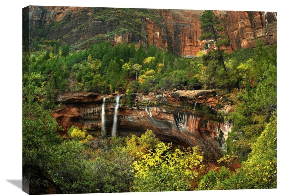 "Cascades Tumbling 110 Feet At Emerald Pools, Zion National Park, Utah" Artwork