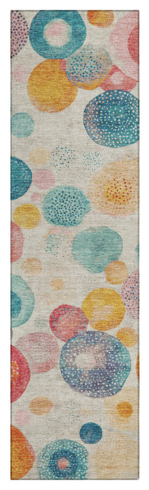 Machine Washable Indoor/Outdoor Chantille ACN1896 Beige 2'3" x 7'6" Runner Rug