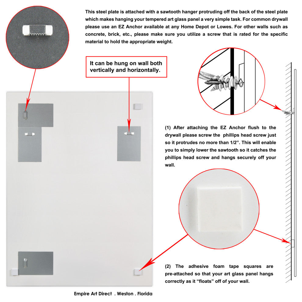 "Finale" Beveled Mirror on Printed Abstarct Tempered Art Glass, 40x30"