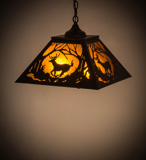 16Sq Deer at Dawn Pendant