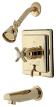 Kingston Brass Tub and Shower Faucet, Polished Brass