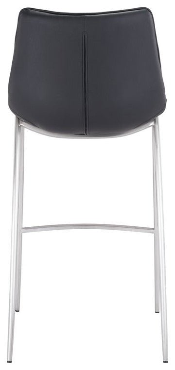 Magnus Barstool (Set of 2) Black & Silver