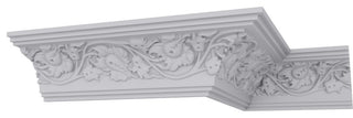 3 7/8"Hx4"Px5 5/8"Fx96"L, 8" Repeat, Rose Crown Moulding