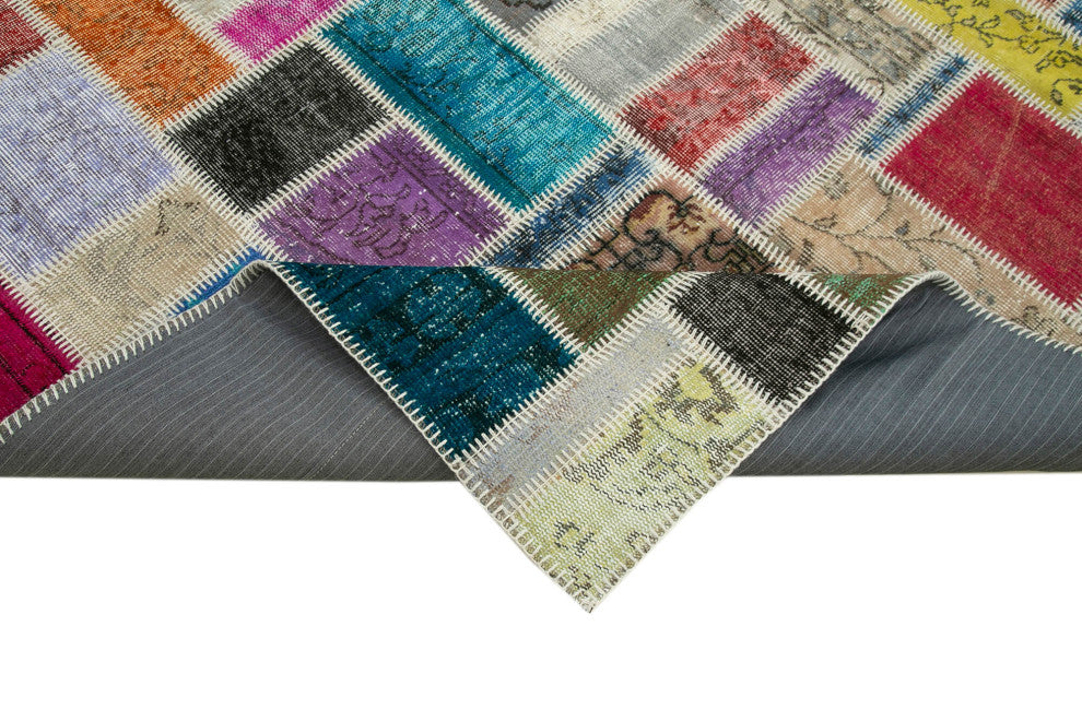 Rug N Carpet - Handwoven Anatolian 5' 8" x 7' 10" Wool Patchwork Area Rug