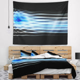 Light Blue Fractal Waves Abstract Wall Tapestry, 92"x78"