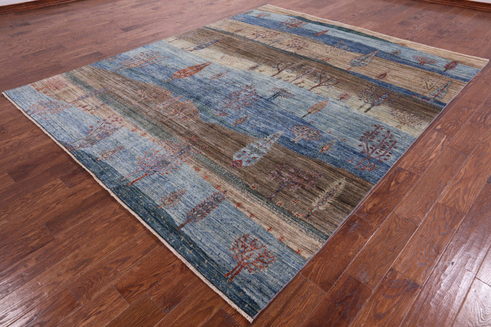 8' 0" X 9' 9" Tribal Persian Gabbeh Hand Knotted Rug Q5267