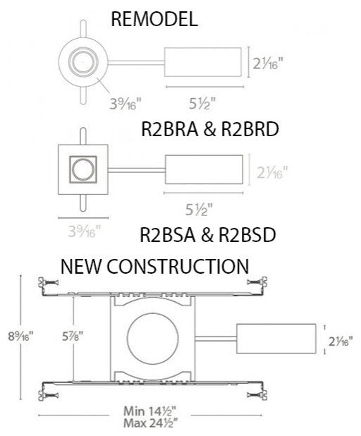 WAC Lighting R2BRA-S9 Oculux 2" LED Adjustable Recessed Trim - Brushed Nickel /