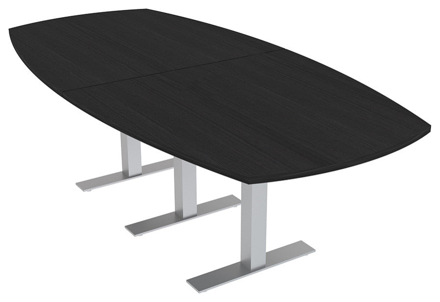 8 Person Arc Boat Conference Table Metal T Bases Harmony Series 8X4