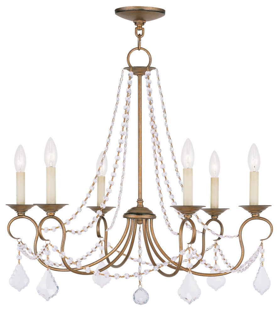 Pennington Chandelier, Antique Gold Leaf