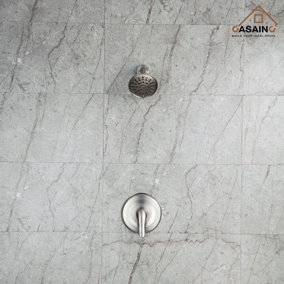 Single Handle Shower Trim Kit with Integral Volume Control, Brushed Nickle