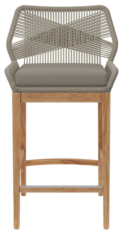 Wellspring Outdoor Patio Teak Wood Bar Stool