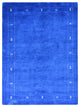 HAND KNOTTED LOOM SILK ECO-FRIENDLY AREA RUGS -6'x9',Rectangle,Blue,Contemporary