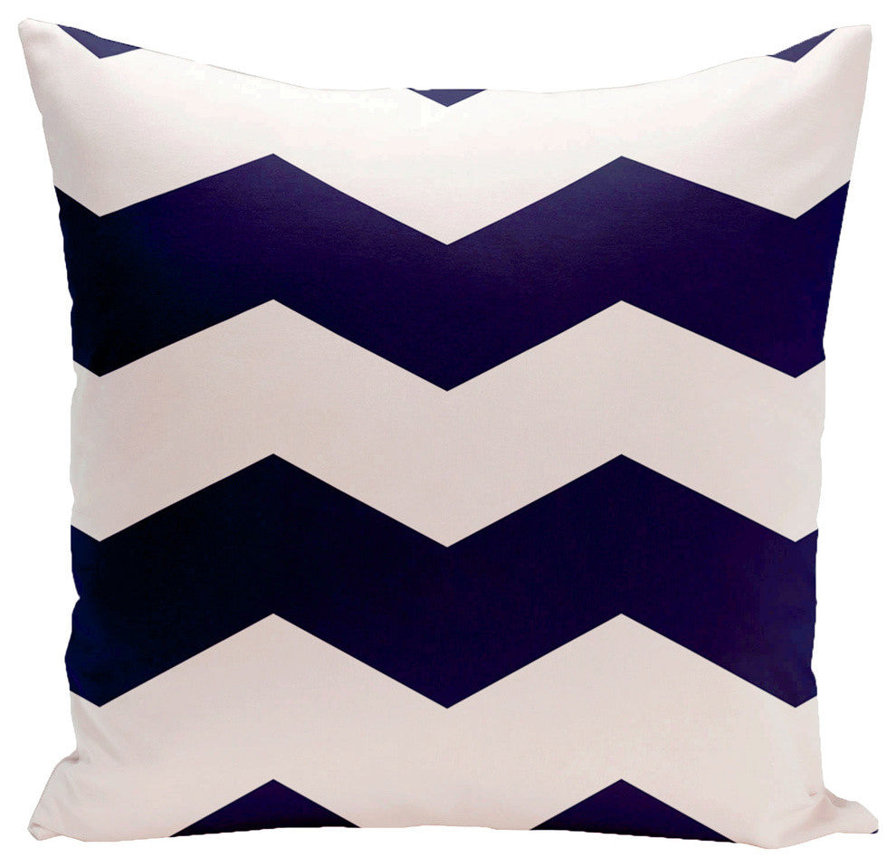 Geometric Decorative Outdoor Pillow, Navy, 20"x20"