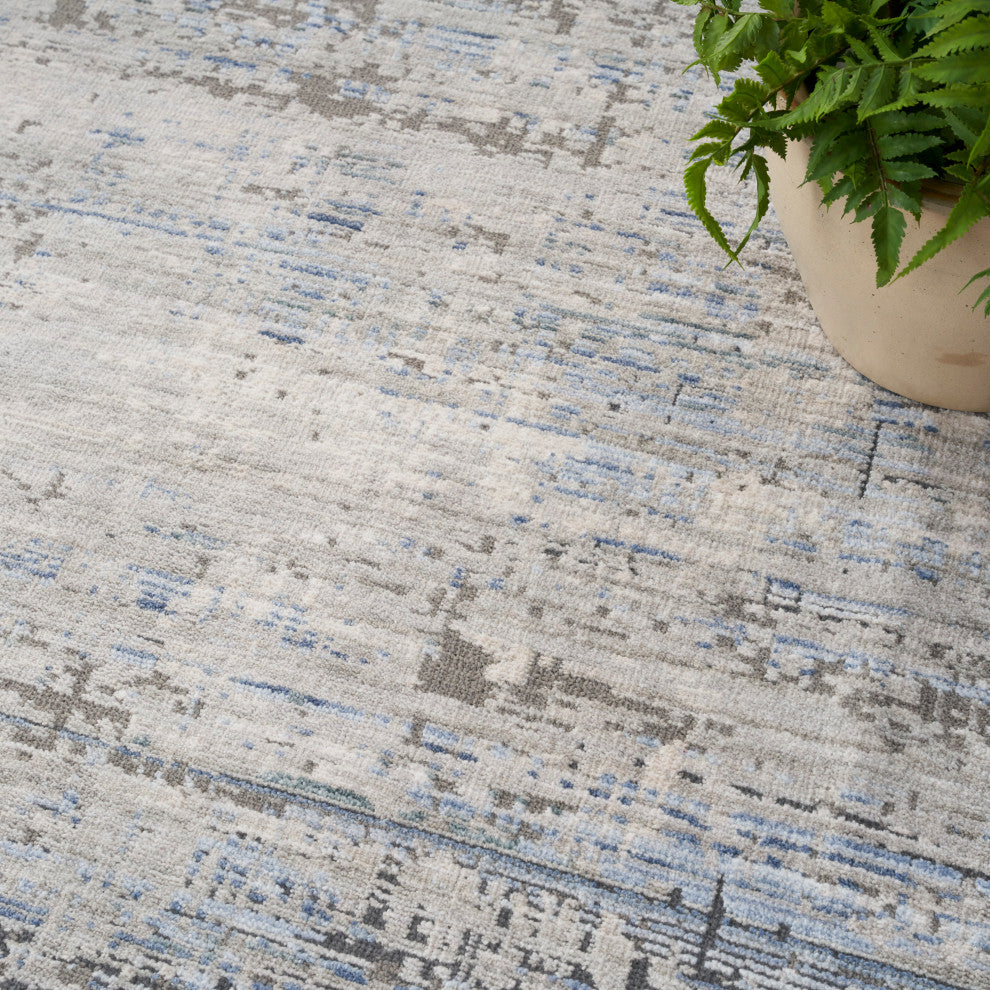 Nourison Abstract Hues 7'10" x 10' Blue Grey Modern Indoor Area Rug