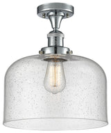 X-Large Bell 1-Light Semi-Flush Mount, Polished Chrome, Seedy