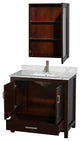 Wyndham WCS141436SESCMUNSMED Espresso 36 Inch Single Bathroom Vanity