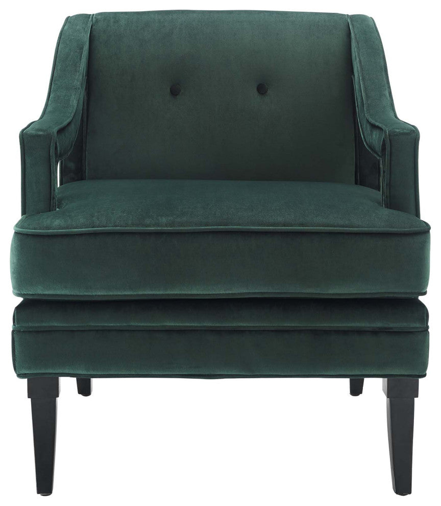 Sofa Armchair Set, Set of 2, Green, Velvet, Modern, Mid Century Hotel Lounge