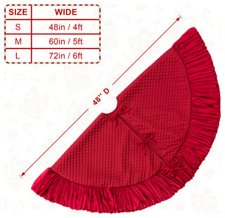 48''D Velvet Ruffled Christmas Tree Skirt