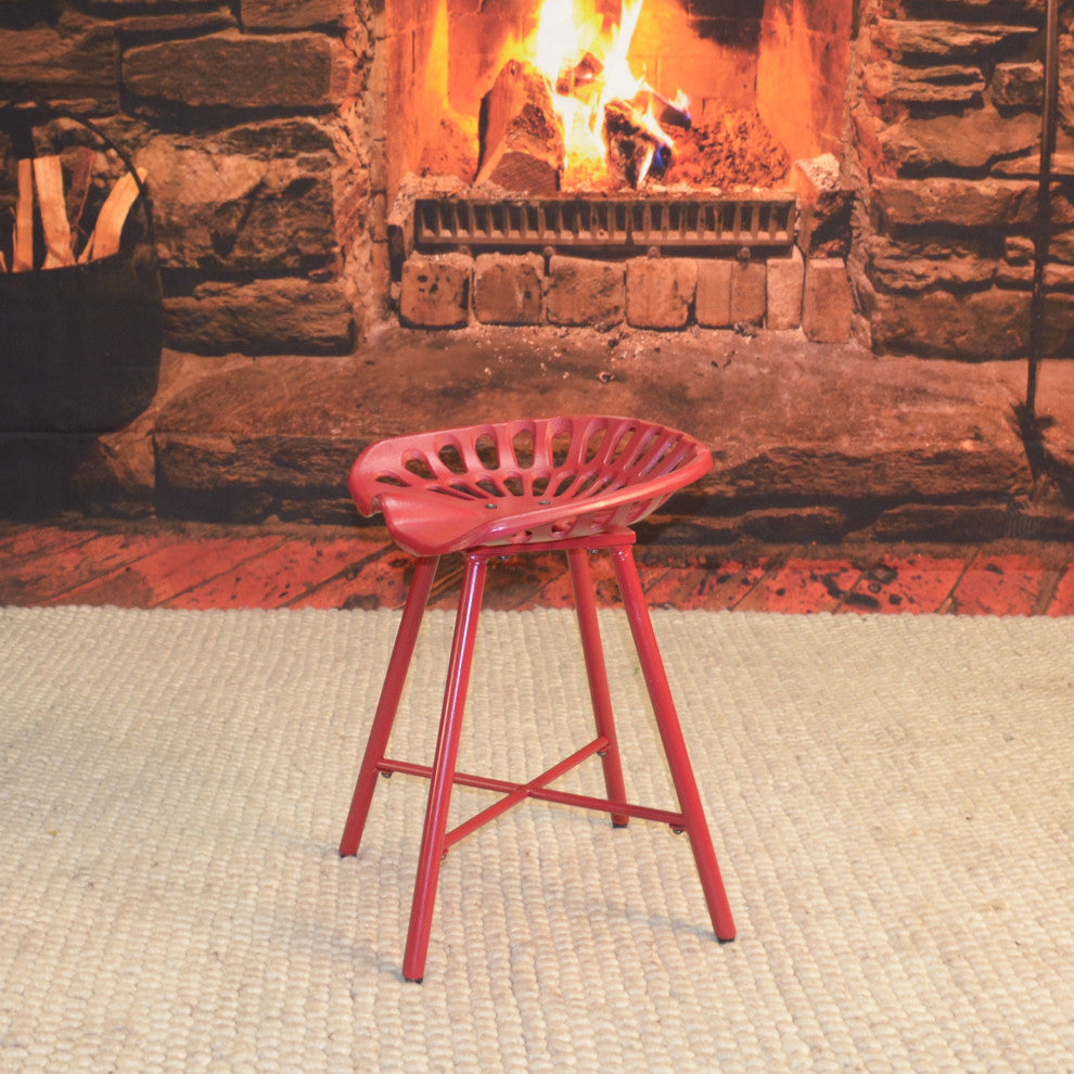 Jace Tractor Seat Fireside Bench, Red
