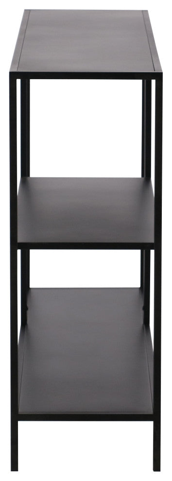 Rustic Metal Console Table With Shelves 47x12x32