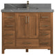 Malibu Teak 42 Single Sink Bath Vanity in Golden Teak 2" Piatra Gray