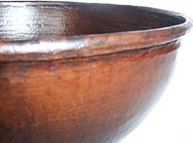Weathered Hammered Round Bathroom Copper Vessel II