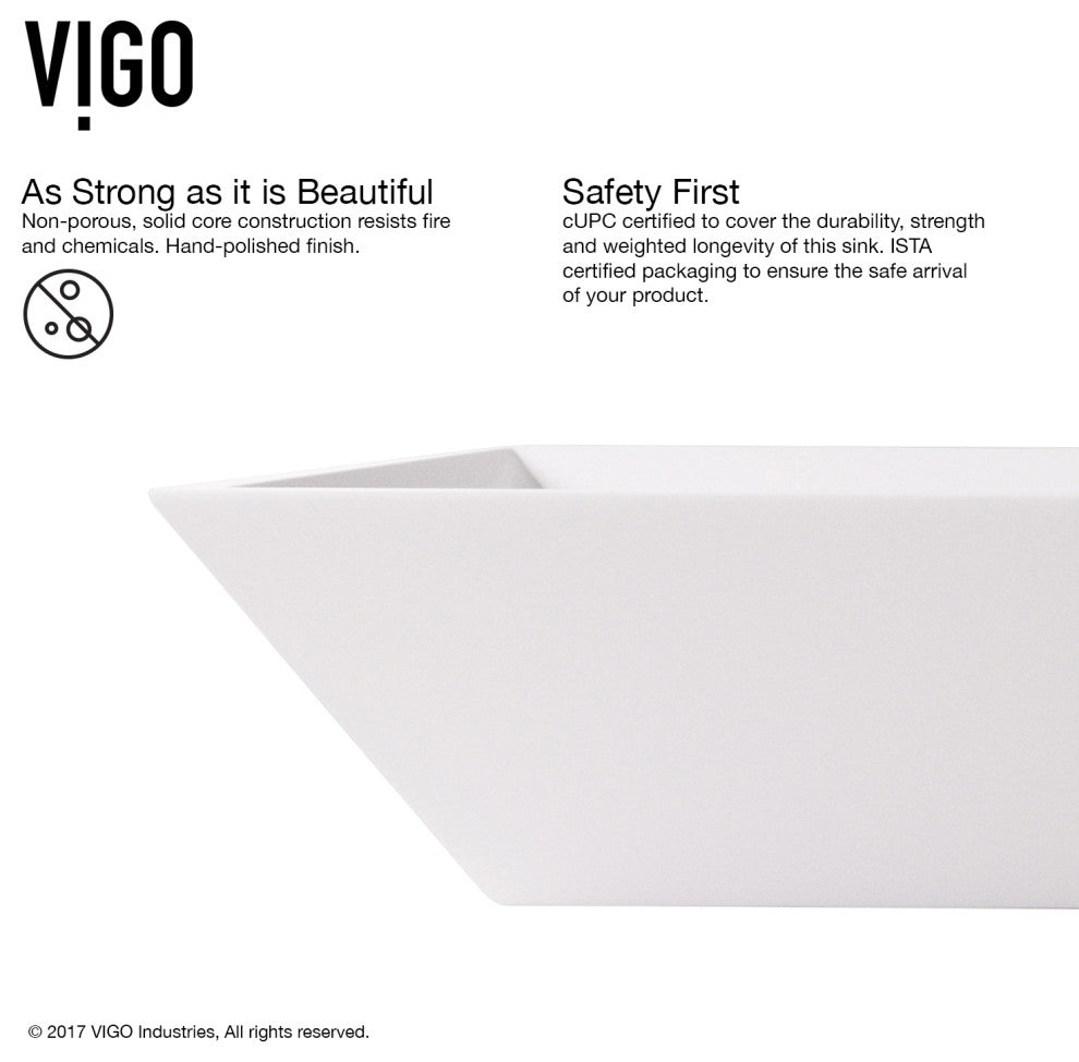 Vinca 18"L x 14"W MatteStone Vessel Sink and Milo 13"H Faucet Set
