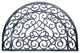 Silver Moulded Vines Half-round Rubber Doormat, 24"x36"