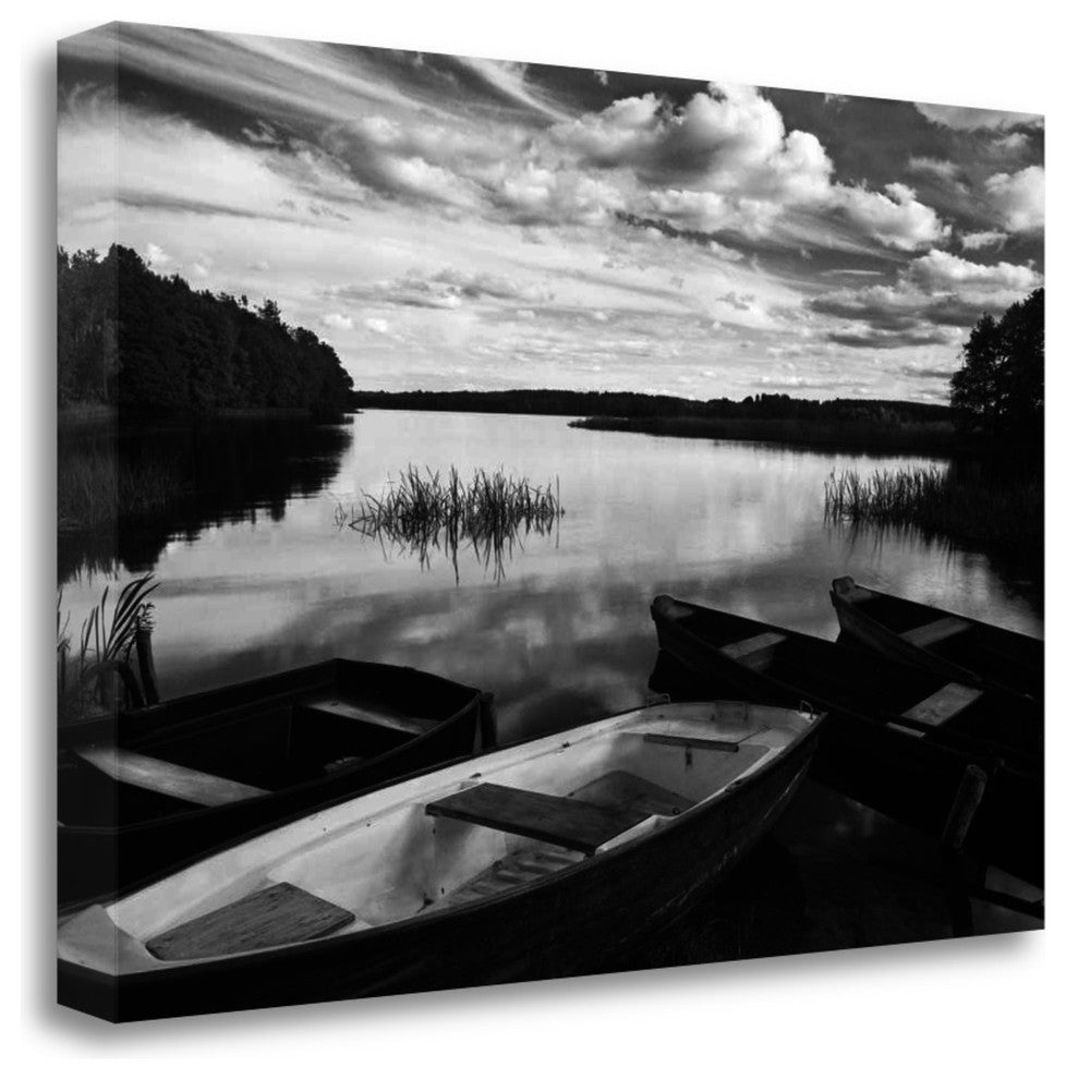 "Four Boats At Sunset" By Monte Nagler, Giclee Print on Gallery Wrap Canvas