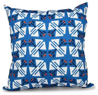 Jodhpur Ditsy, Geometric Print Pillow, Blue, 20"x20"