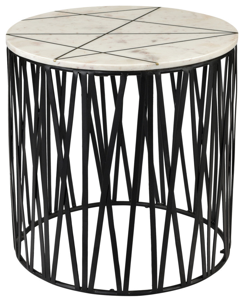 Art Deco Calcutta Side Table - White