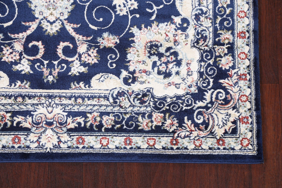 Blue Floral Medallion Transitional Turkish Rug Oriental Carpet 5x8