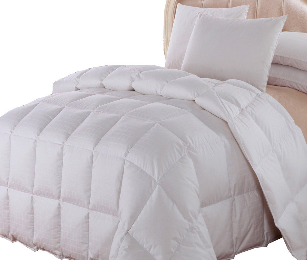Dobby Checkered Down Comforter, Full/Queen