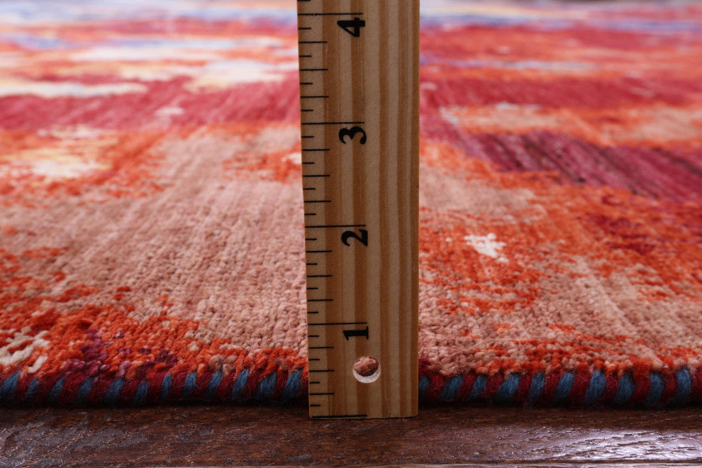 9' 5" X 13' 5" Modern Abstract Hand Knotted Wool Rug - Q12637
