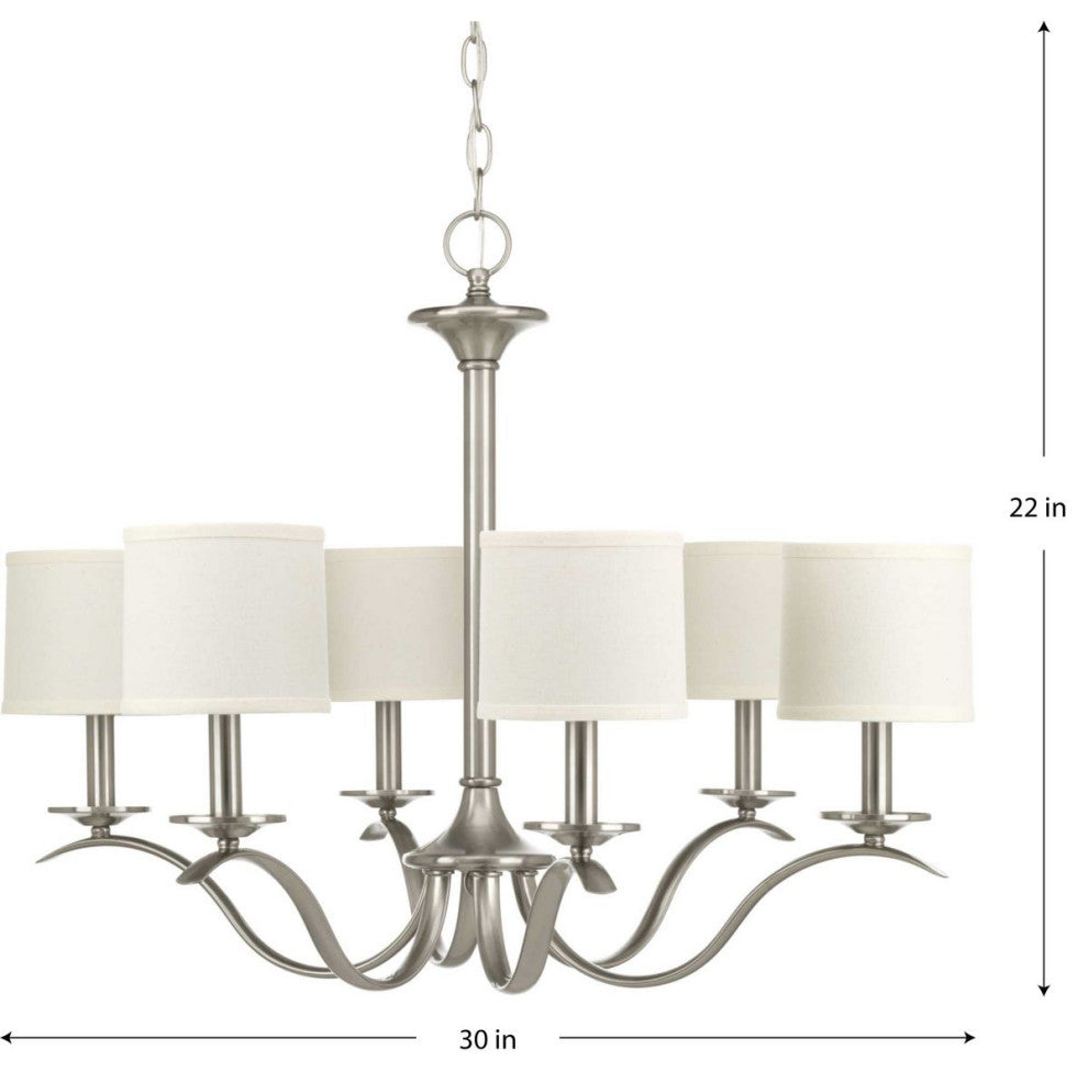 Inspire 6-Light Chandelier, Brushed Nickel