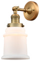 Canton 1-Light Sconce, Brushed Brass, Matte White