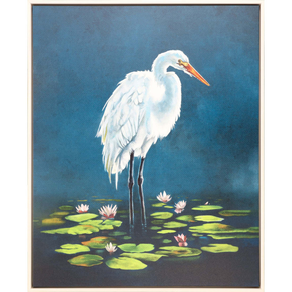 Egret in Lily Pads Artwork